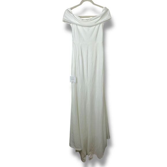 Lulus Bridal NWT Exceptional Romance White Off-the-Shoulder Mermaid Maxi Dress - Picture 7 of 10